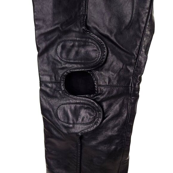 Adyar Leather Brace Trousers Size XL Mens Black NWT - Picture 6 of 16